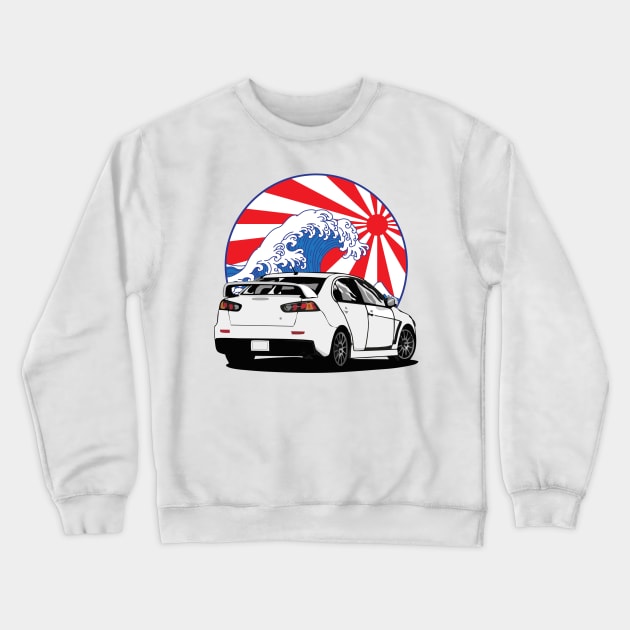 mitsubishi lancer evolution Crewneck Sweatshirt by artoriaa